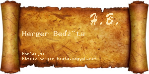 Herger Beáta névjegykártya