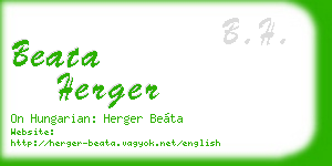 beata herger business card